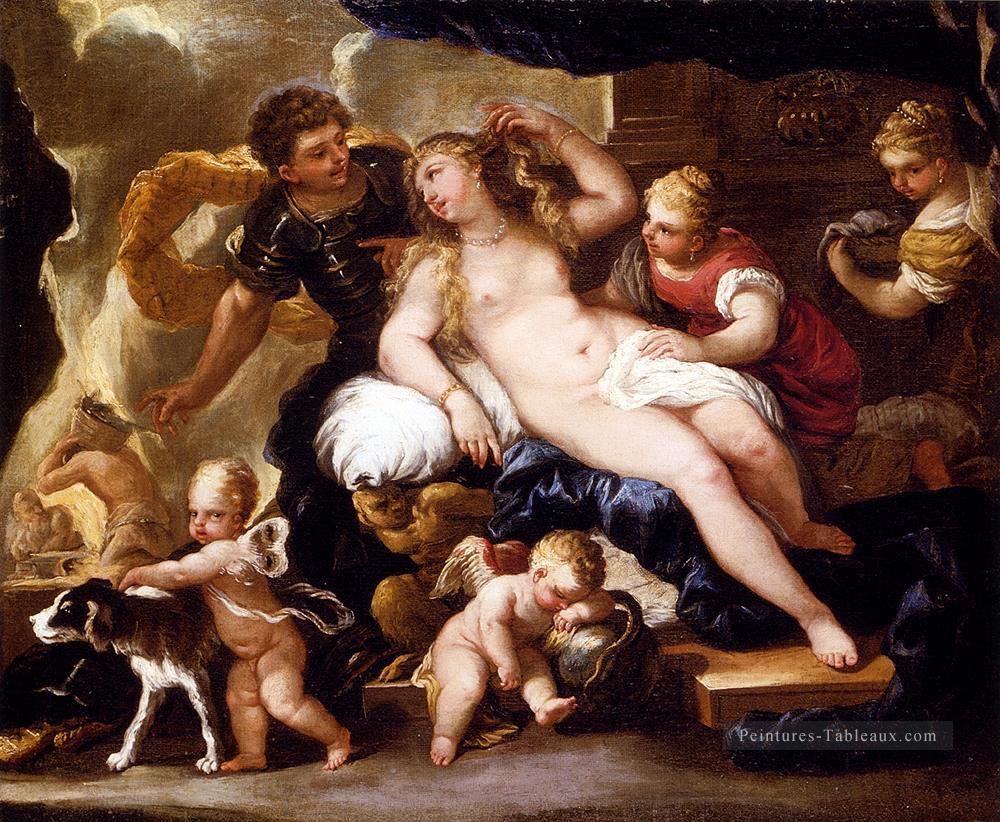 Vénus et Mars Baroque Luca Giordano Peintures à l'huile